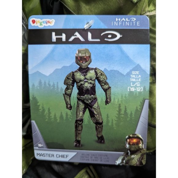 NWT Youth Sz L 10-12 Halo Master Chief Halloween Costume With Mask - Picture 1 of 5